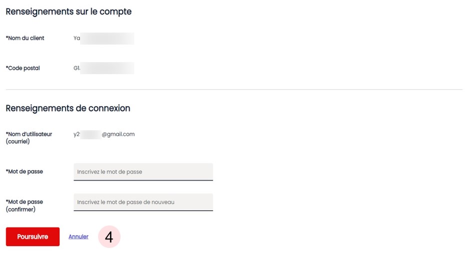 Registering for My internet - Create Profile